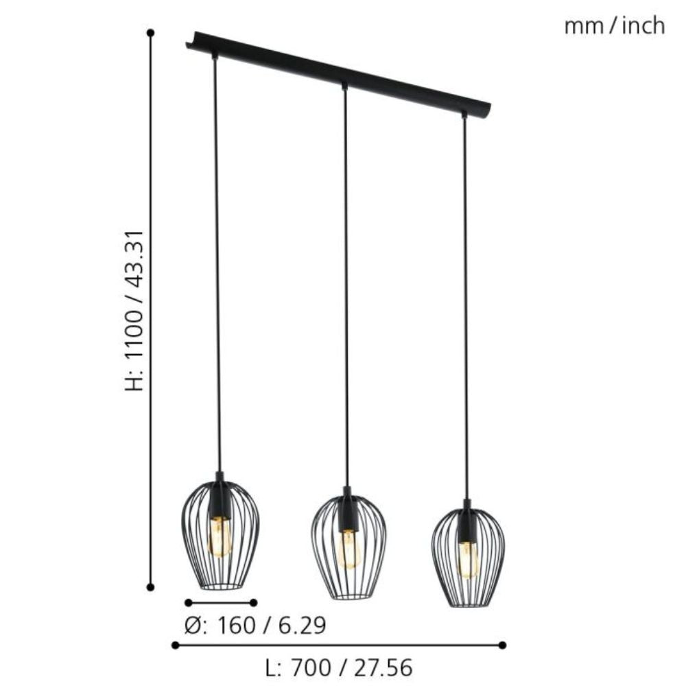 Eglo NEWTOWN - 3 Light Pendant-Eglo-Ozlighting.com.au