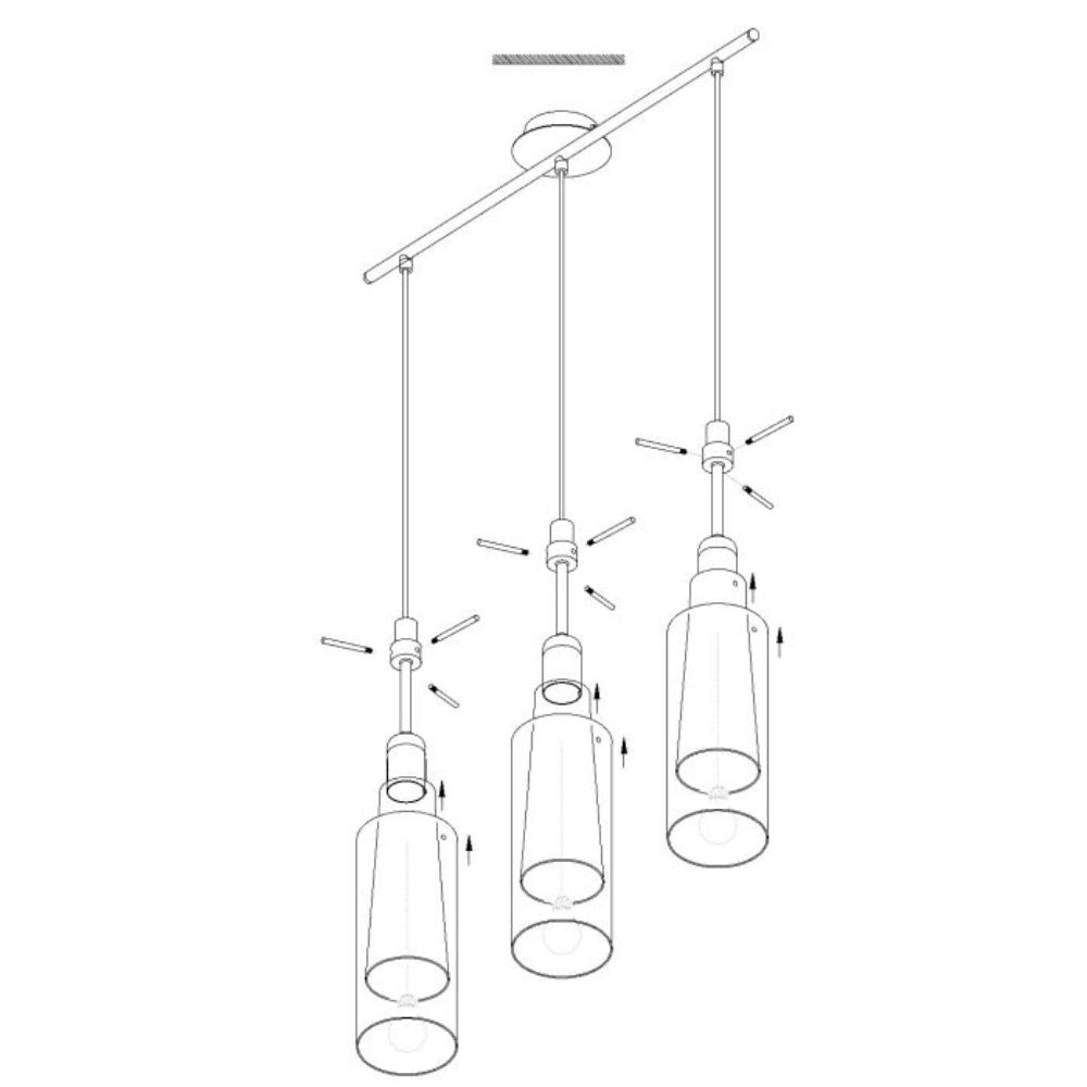 Eglo PINTO Pendant - 1/3 Light-Eglo-Ozlighting.com.au