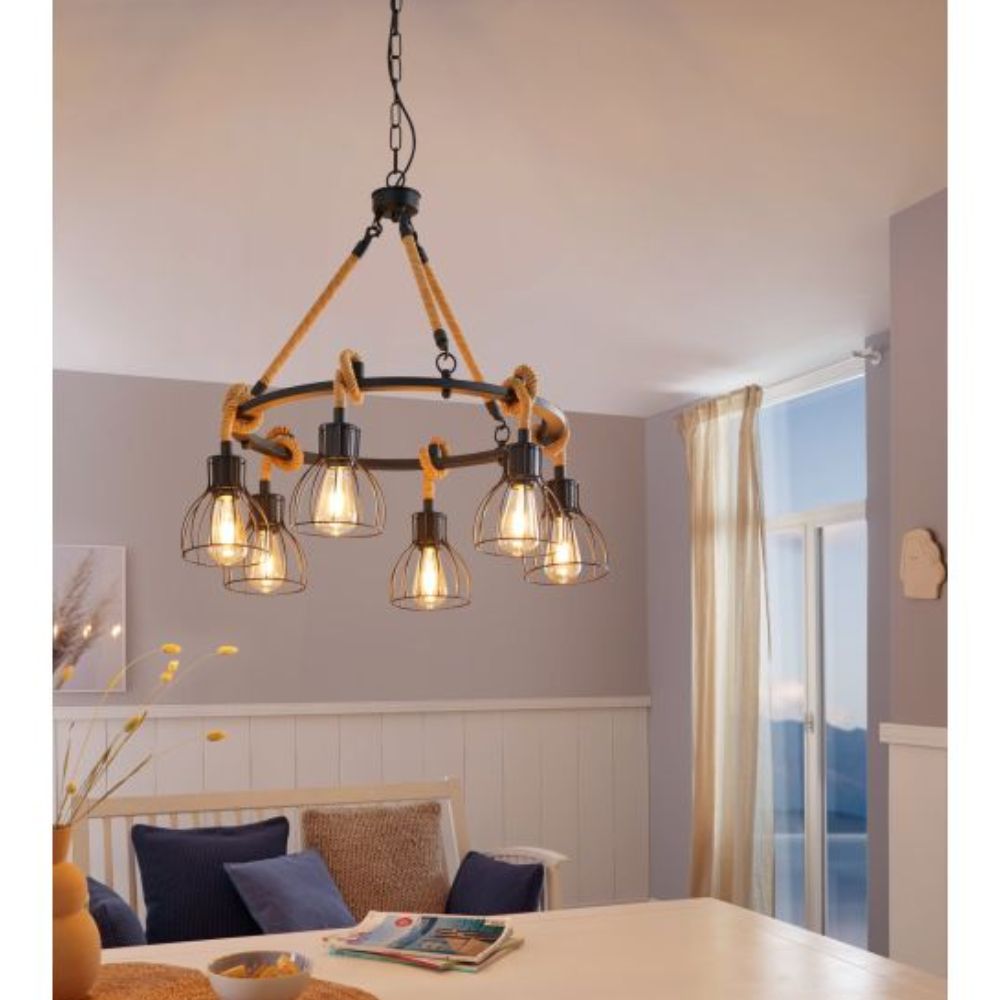 Eglo RAMPSIDE Pendant - 1/6 Light-Eglo-Ozlighting.com.au