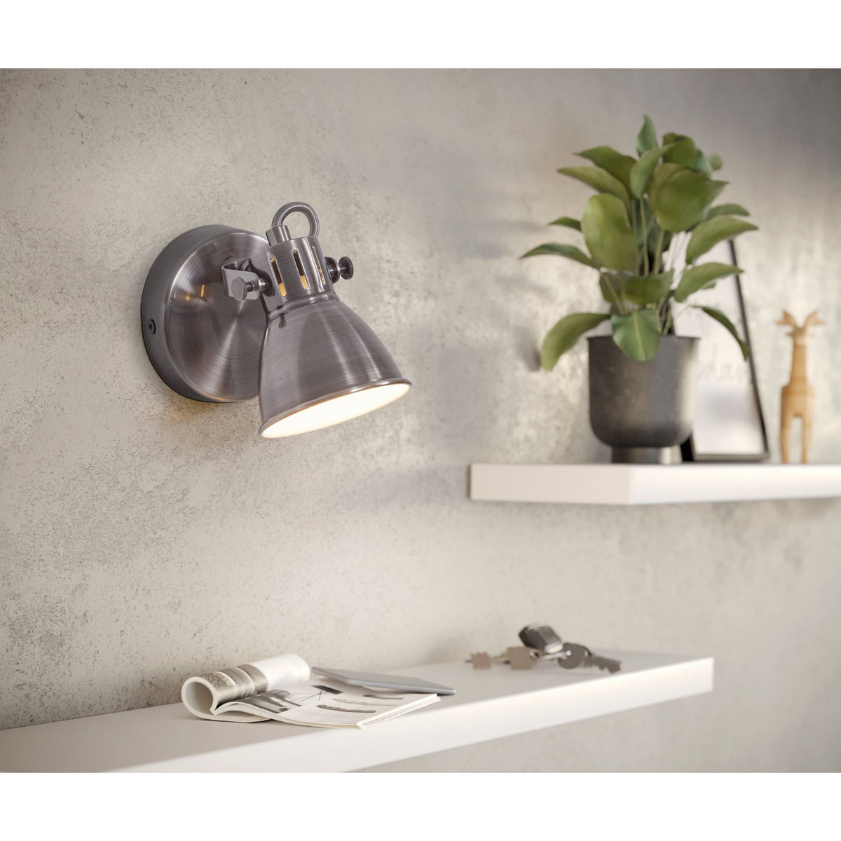 Eglo SERAS LED Wall Light - 5W Indoor, | Antique Nickel-Eglo-Ozlighting.com.au