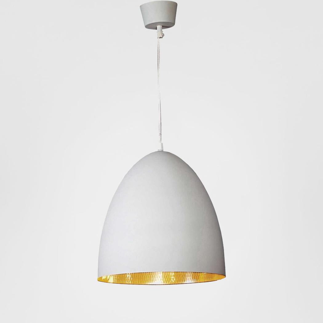 Emac & Lawton EGG Pendant Light White Silver-Emac & Lawton-Ozlighting.com.au
