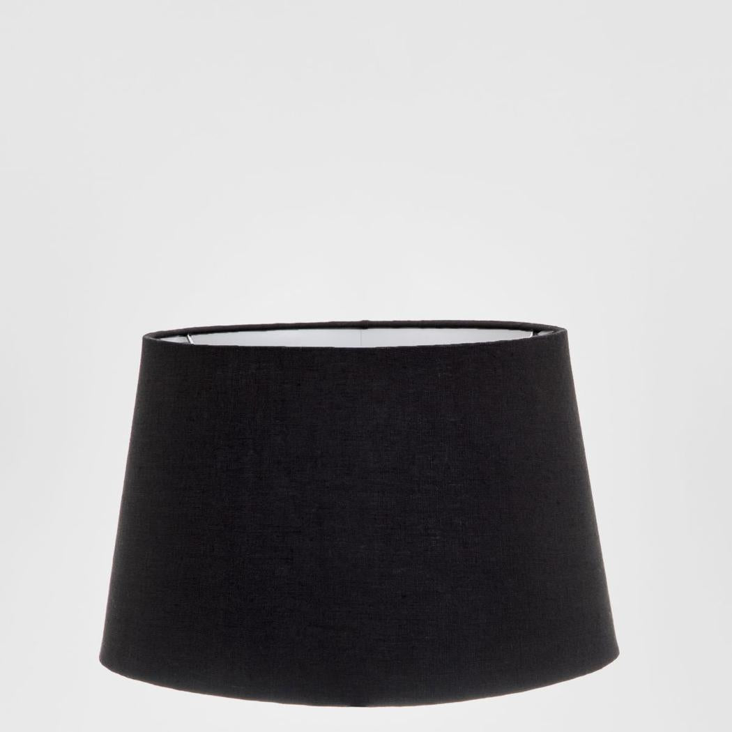 Emac & Lawton Linen Drum Lampshade Black Medium-Emac & Lawton-Ozlighting.com.au