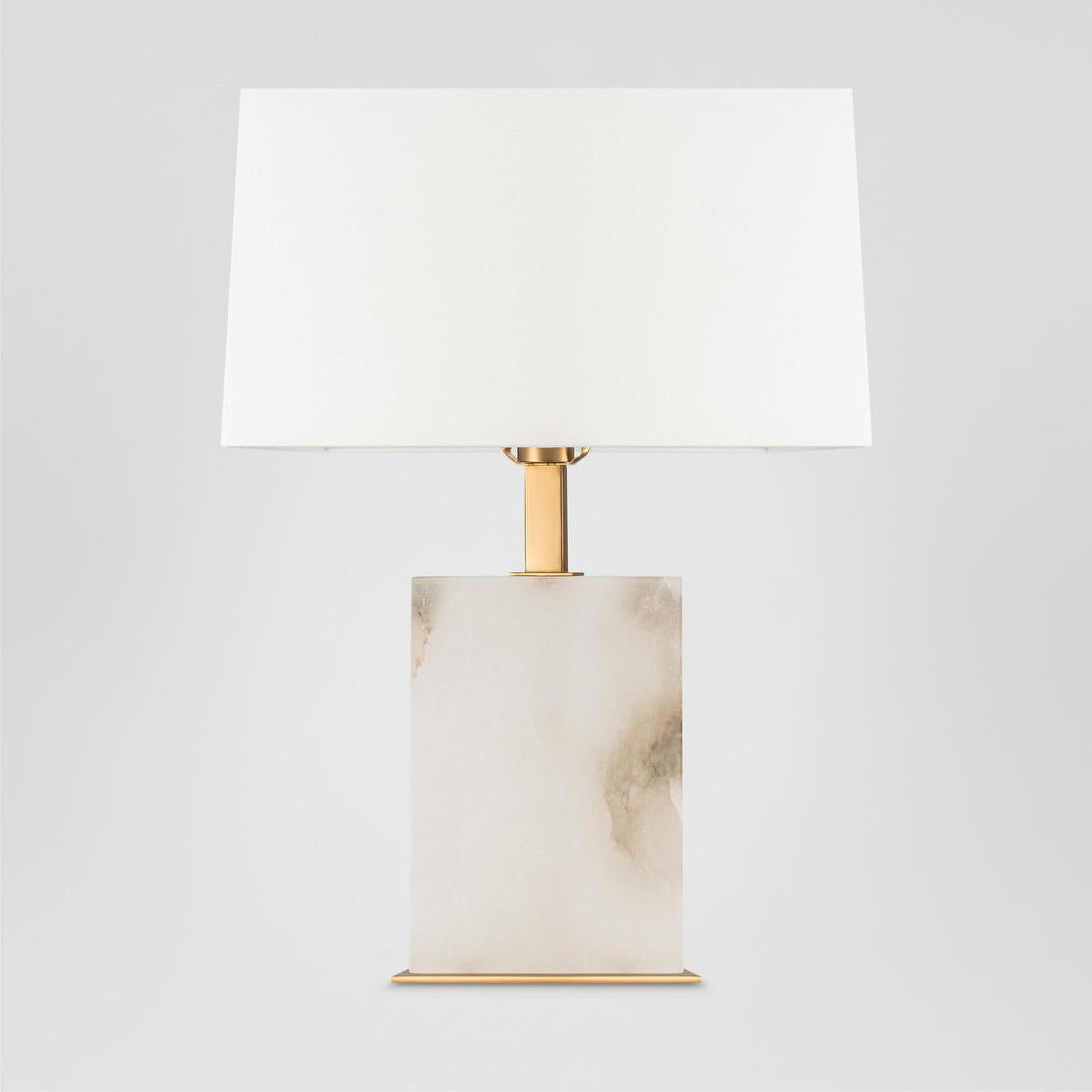 Emac & Lawton ROCO Table Lamp Alabaster with Shade-Emac & Lawton-Ozlighting.com.au