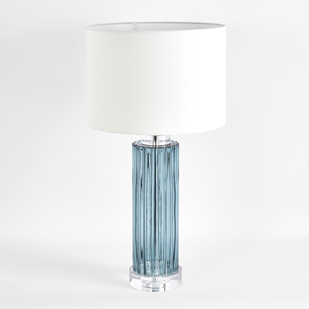 Emac & Lawton SERENTO Table Lamp White Blue-Emac & Lawton-Ozlighting.com.au