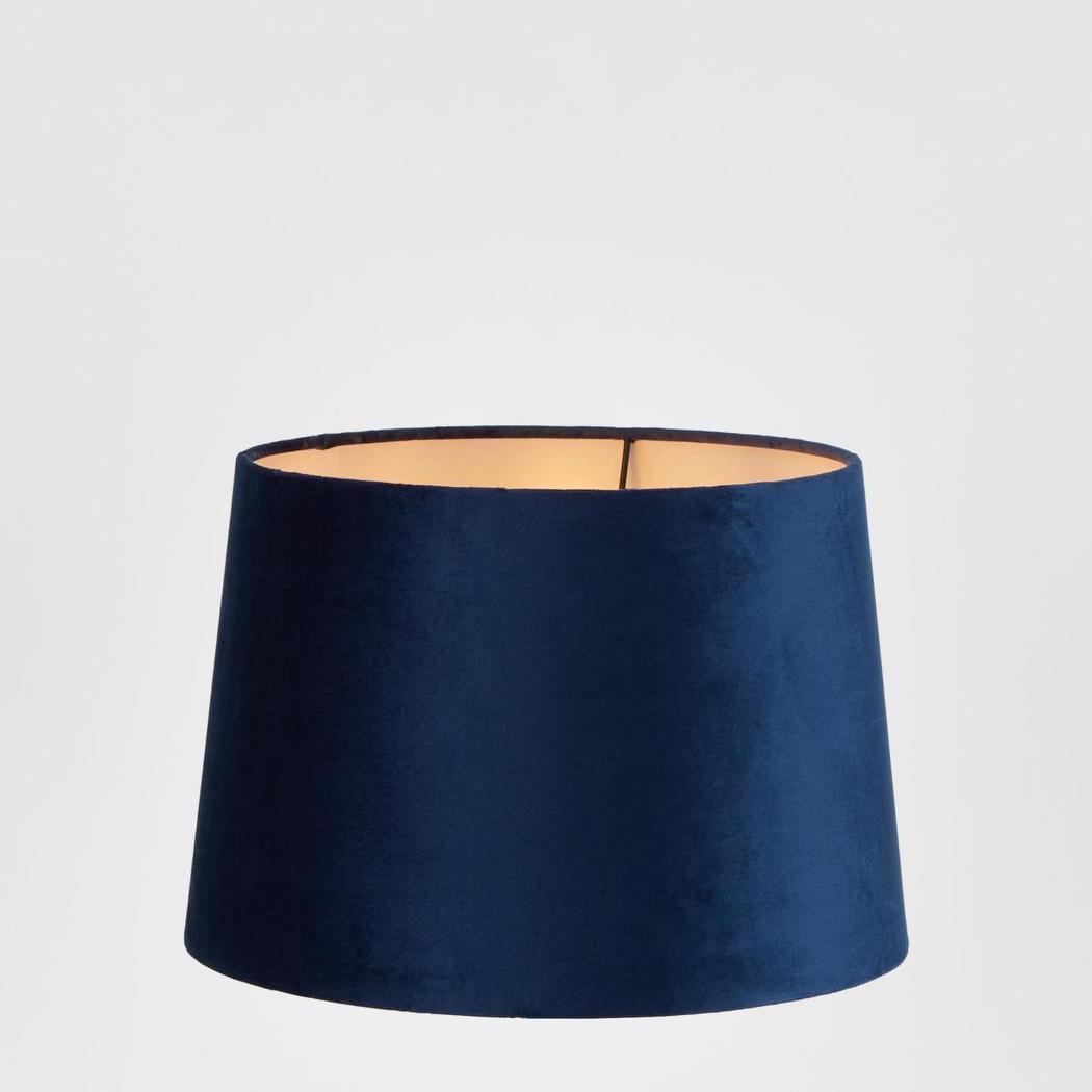 Emac & Lawton Velvet Drum Lampshade Medium Royal Blue-Emac & Lawton-Ozlighting.com.au