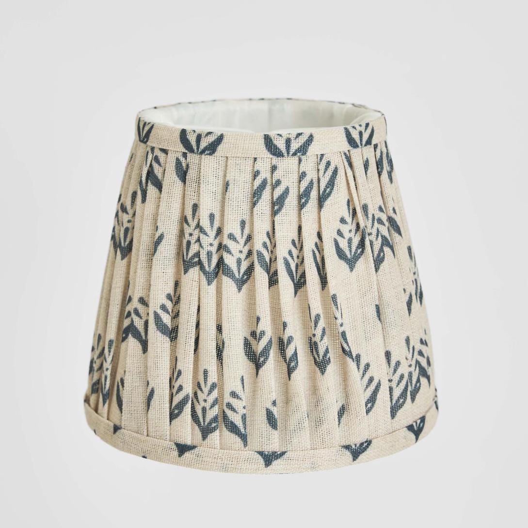 Emac & Lawton Viscose Linen Taper Lampshade XXS Blue-Emac & Lawton-Ozlighting.com.au