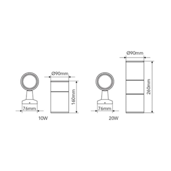 Energetic BEAMLITE - 10W LED Fixed Up/Down Aluminium Wall Light 4000K IP54-Energetic Lighting-Ozlighting.com.au