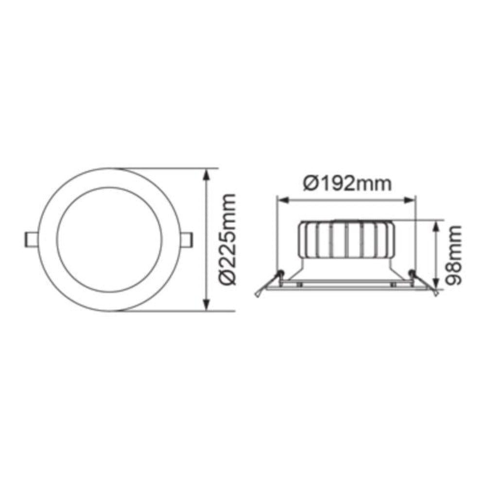 Energetic LEGOLITE LED Downlight - 12W/25W, Colour Switchable, with Integrated Driver, Dimmable, IP54, Commercial-Energetic Lighting-Ozlighting.com.au