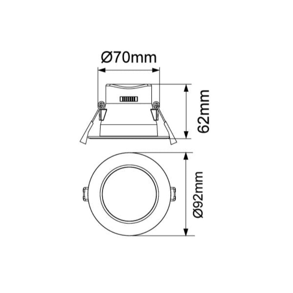 Energetic PLASTIAL G3 MINI LED Downlight - 7W, Dimmable, IP54, Recessed-Energetic Lighting-Ozlighting.com.au