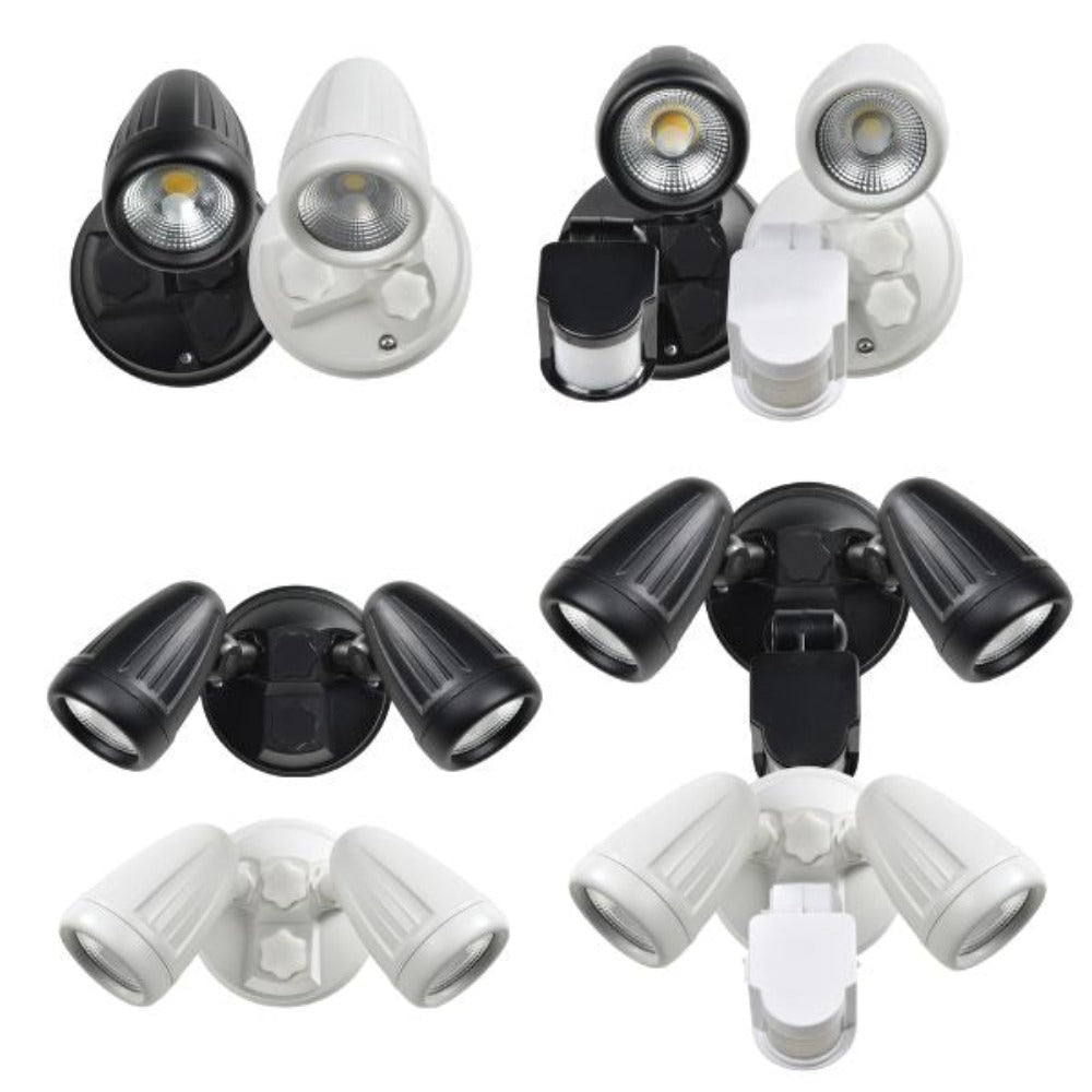 Energetic SECULITE V LED Spotlight - 10W, Colour-Switchable, IP54, Adjustable, Surface Mount-Energetic Lighting-Ozlighting.com.au