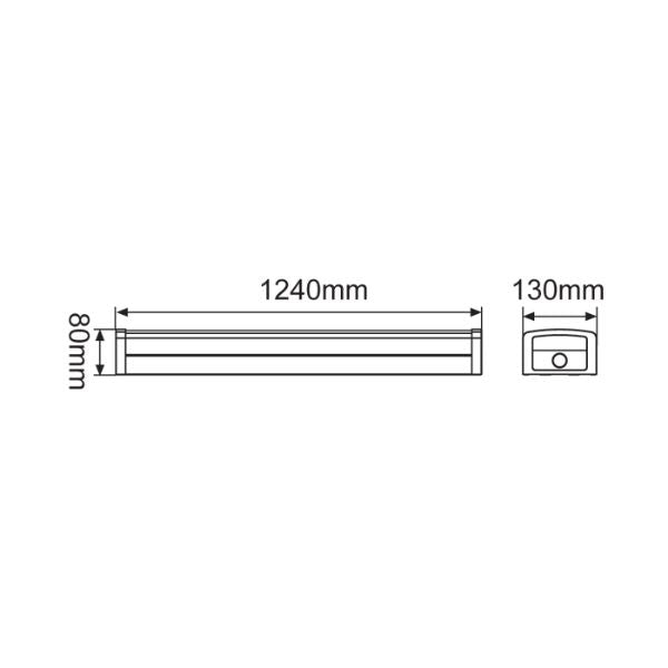 Energetic STELLAR V WIDE - 2FT/4FT Colour-Selectable Multi-Watt Surface Mounted Sensor and Emergency Batten Light IP20-Energetic Lighting-Ozlighting.com.au