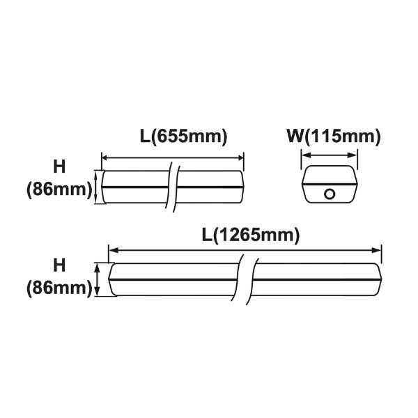 Energetic TEMPEST V - LED Emergency Colour Selectable Battery Sensor Batten Light IP65-Energetic Lighting-Ozlighting.com.au