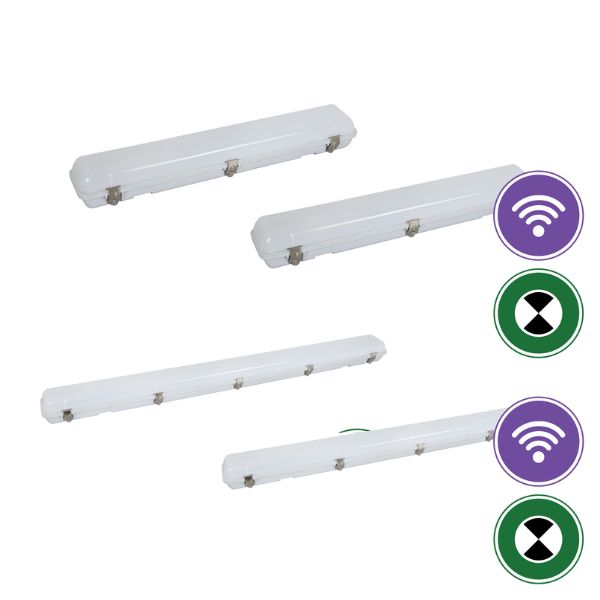 Energetic TEMPEST V - LED Emergency Colour Selectable Battery Sensor Batten Light IP65-Energetic Lighting-Ozlighting.com.au