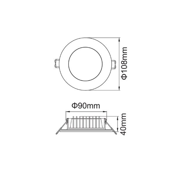 Energetic TRIVALITE PRO Downlight - 9W, Tri-Colour, Dimmable, Low Glare-Energetic Lighting-Ozlighting.com.au