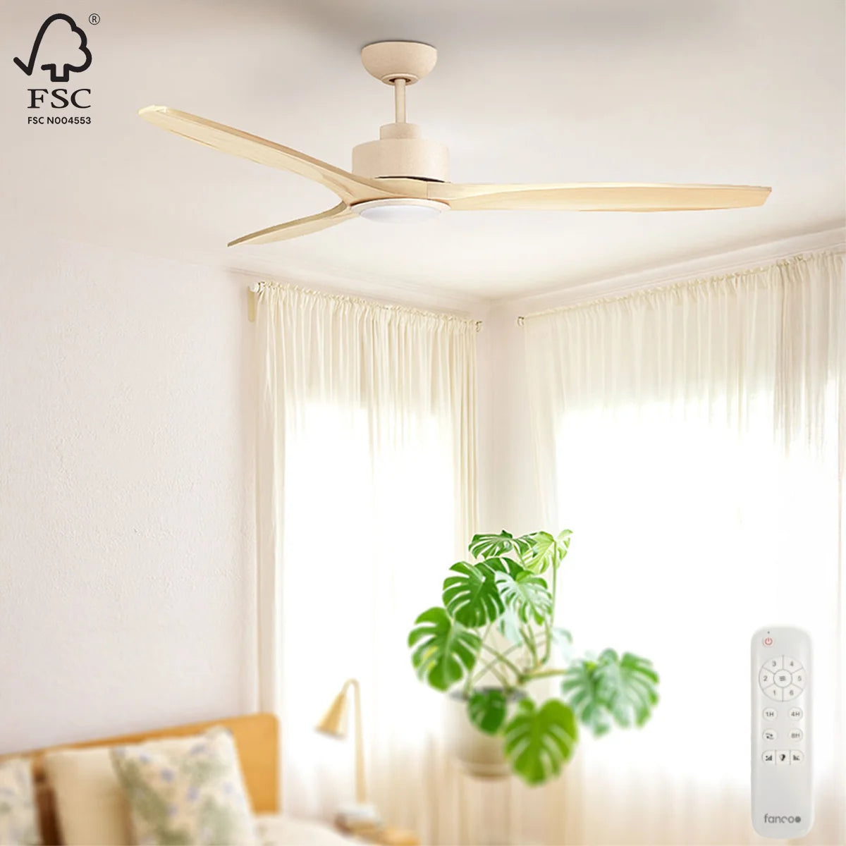 Fanco EarthFirst Wynd DC Ceiling Fan - Dimmable CCT LED Light, 60″-Fanco-Ozlighting.com.au