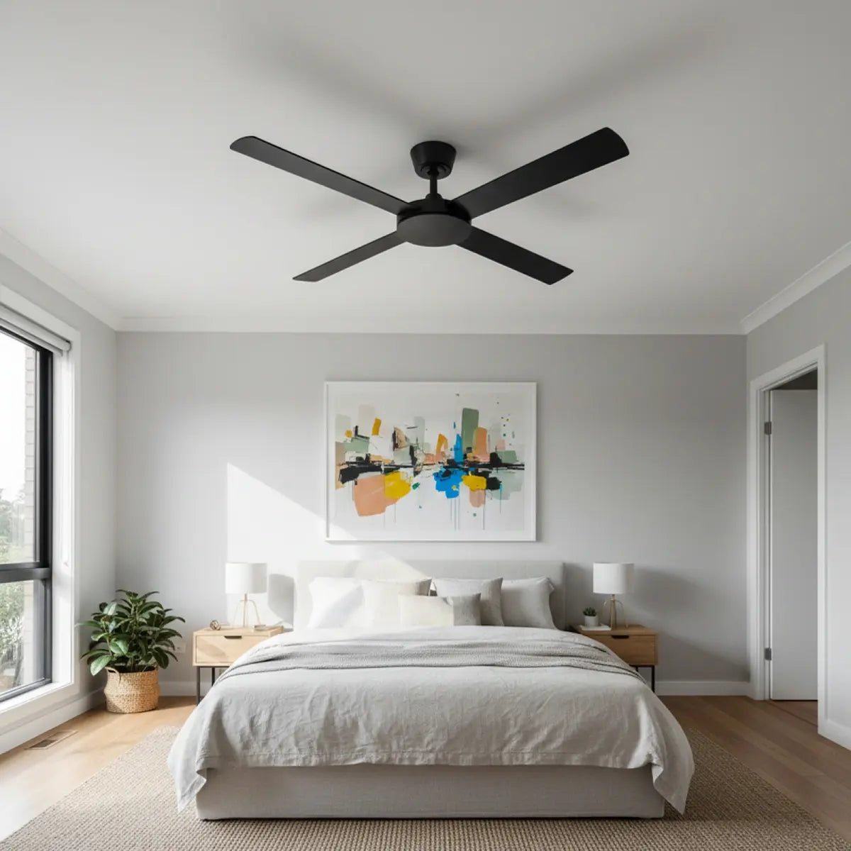 Fanco Eco Silent Pro DC Ceiling Fan - Black 52″-Fanco-Ozlighting.com.au