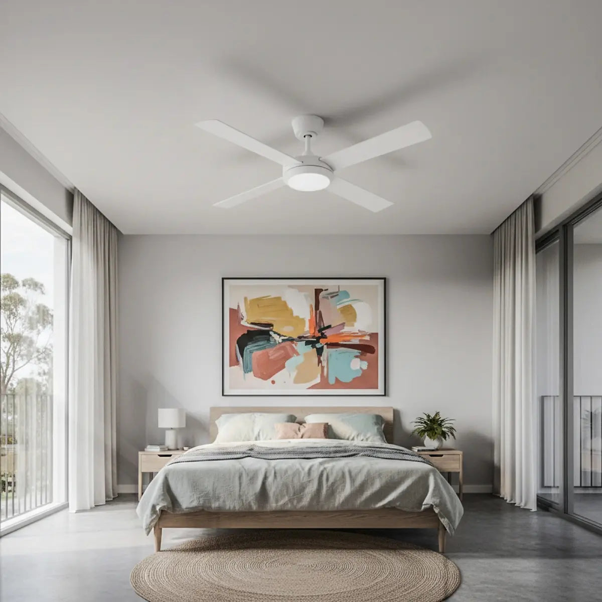 Fanco Eco Silent Pro DC Ceiling Fan - CCT LED Light, White 48″-Fanco-Ozlighting.com.au