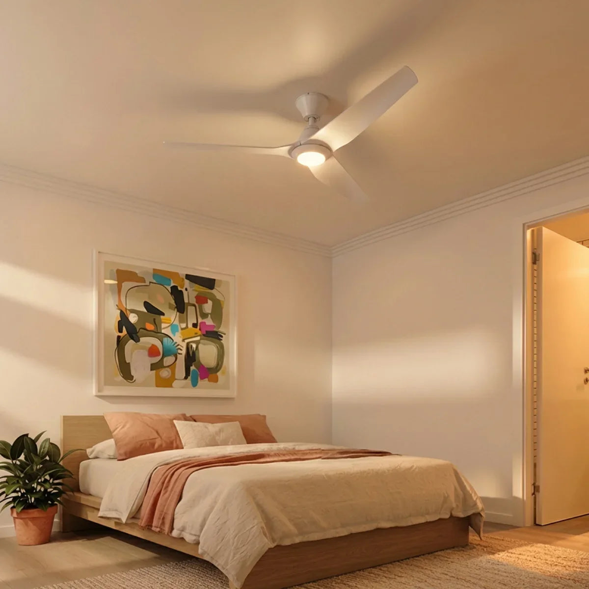Fanco Infinity iD DC Ceiling Fan - CCT LED Light, White 54″-Fanco-Ozlighting.com.au