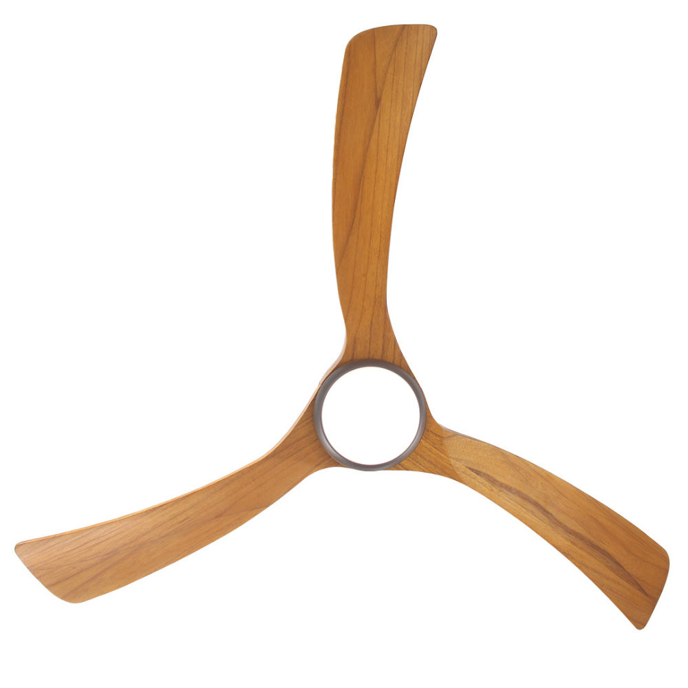Fanco Sanctuary DC Ceiling Fan - CCT LED Light, Black with Teak Blades 52″-Fanco-Ozlighting.com.au
