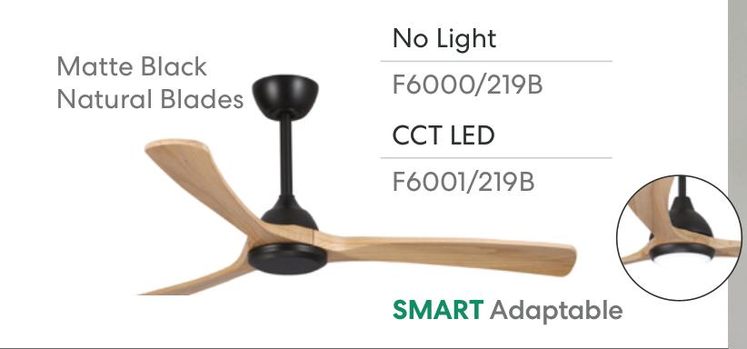 Fanco Sanctuary v2 DC - 52'' (132cm) - Black (M) - Natural (B) - CCT LED-Fanco-Ozlighting.com.au