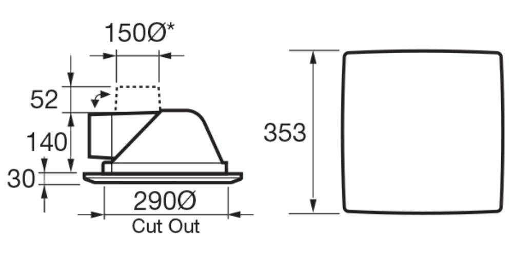 Fantech Trade RAPID RESPONSE- Round/Square Grille Without LED Light Accessory Only (GRILLE ONLY | FAN IS NOT INCLUDED)-Fantech Trade-Ozlighting.com.au