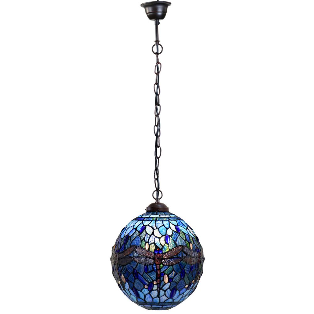 G&G Bros BLUE DRAGONFLY Pendant - 1 Light Round-G&G Bros.-Ozlighting.com.au