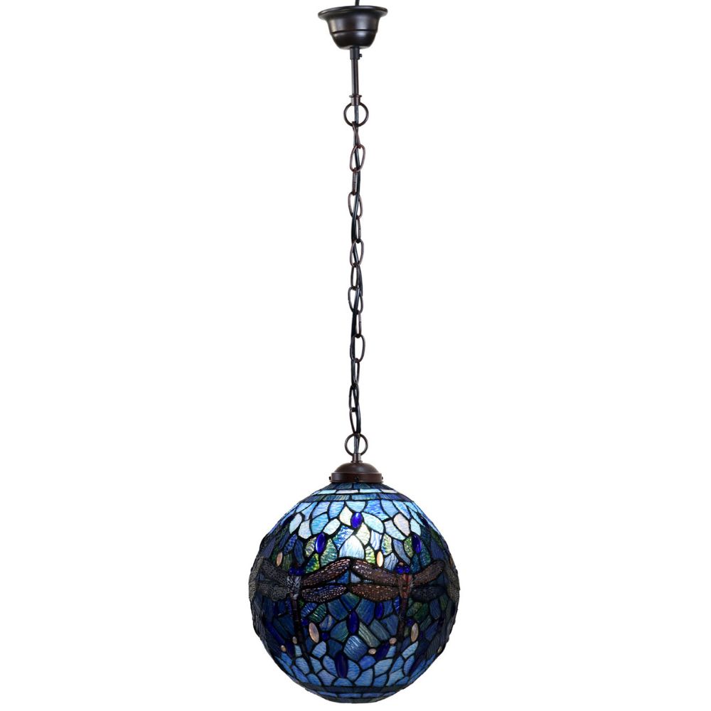 G&G Bros BLUE DRAGONFLY Pendant - 1 Light Round-G&G Bros.-Ozlighting.com.au