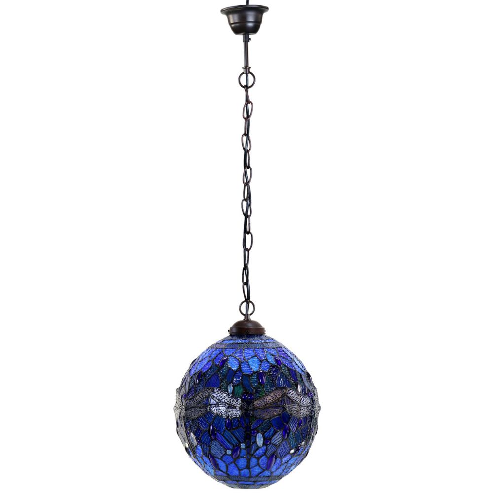 G&G Bros BLUE DRAGONFLY Pendant - 1 Light Round-G&G Bros.-Ozlighting.com.au