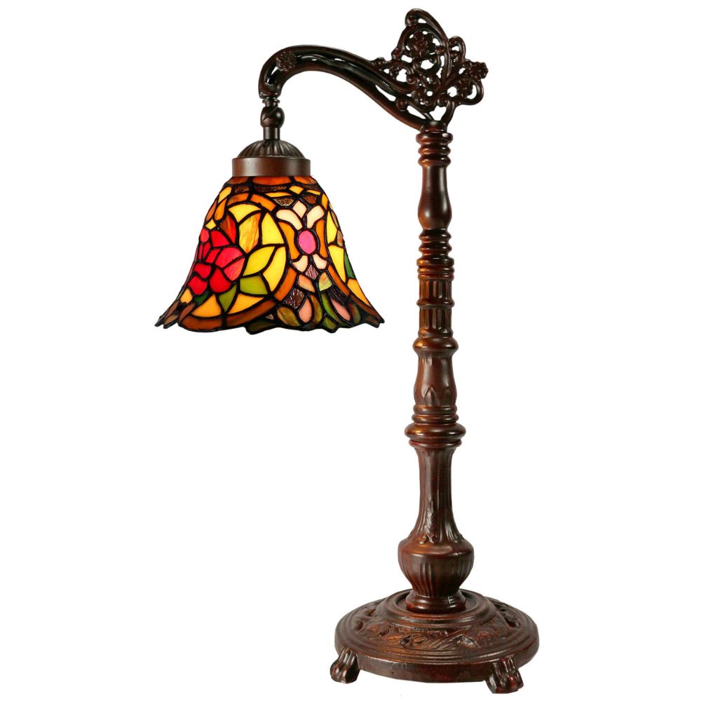 G&G Bros RED CAMELLIA Table Lamp - Edwardian-G&G Bros.-Ozlighting.com.au