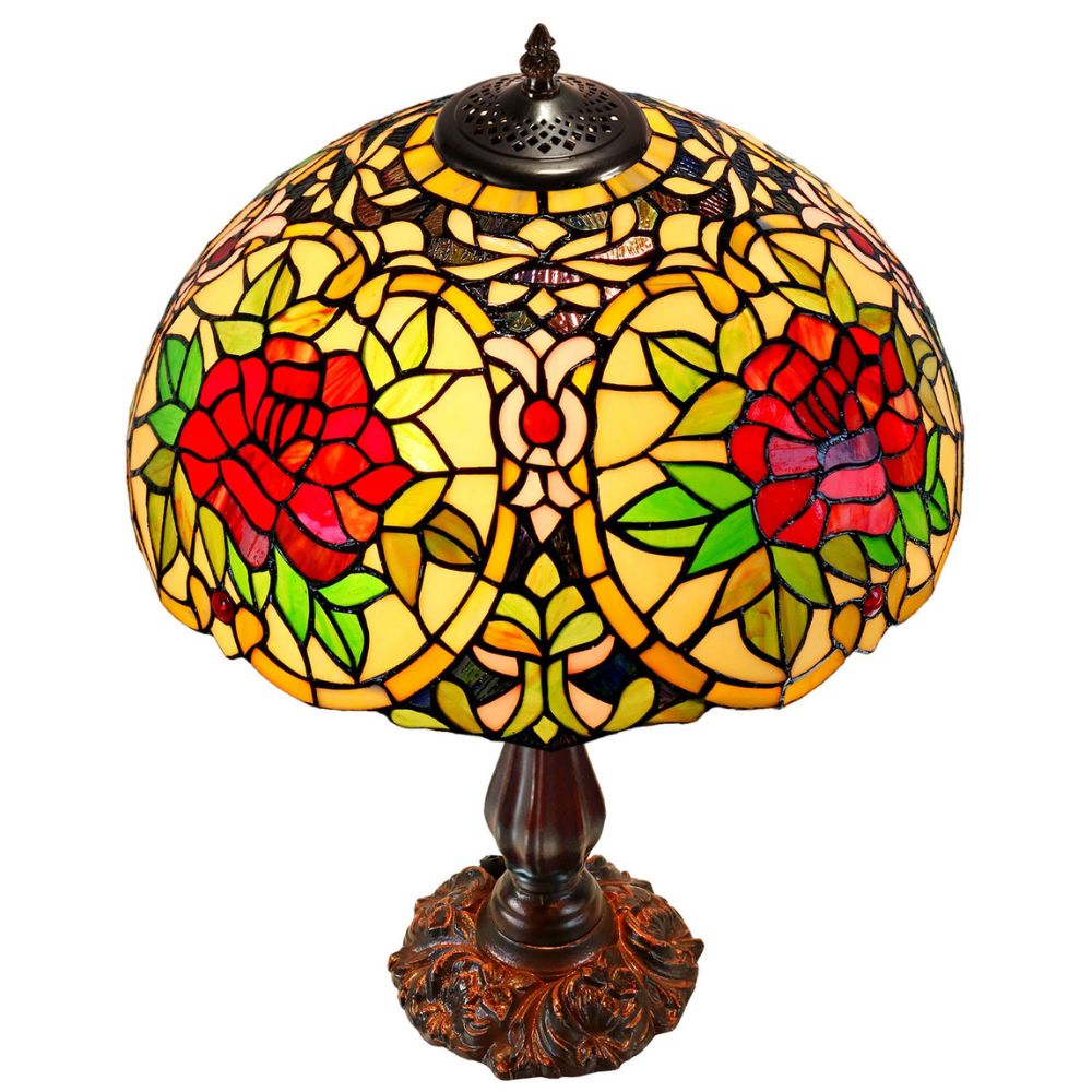 G&G Bros RED CAMELLIA Table Lamp - S/L-G&G Bros.-Ozlighting.com.au
