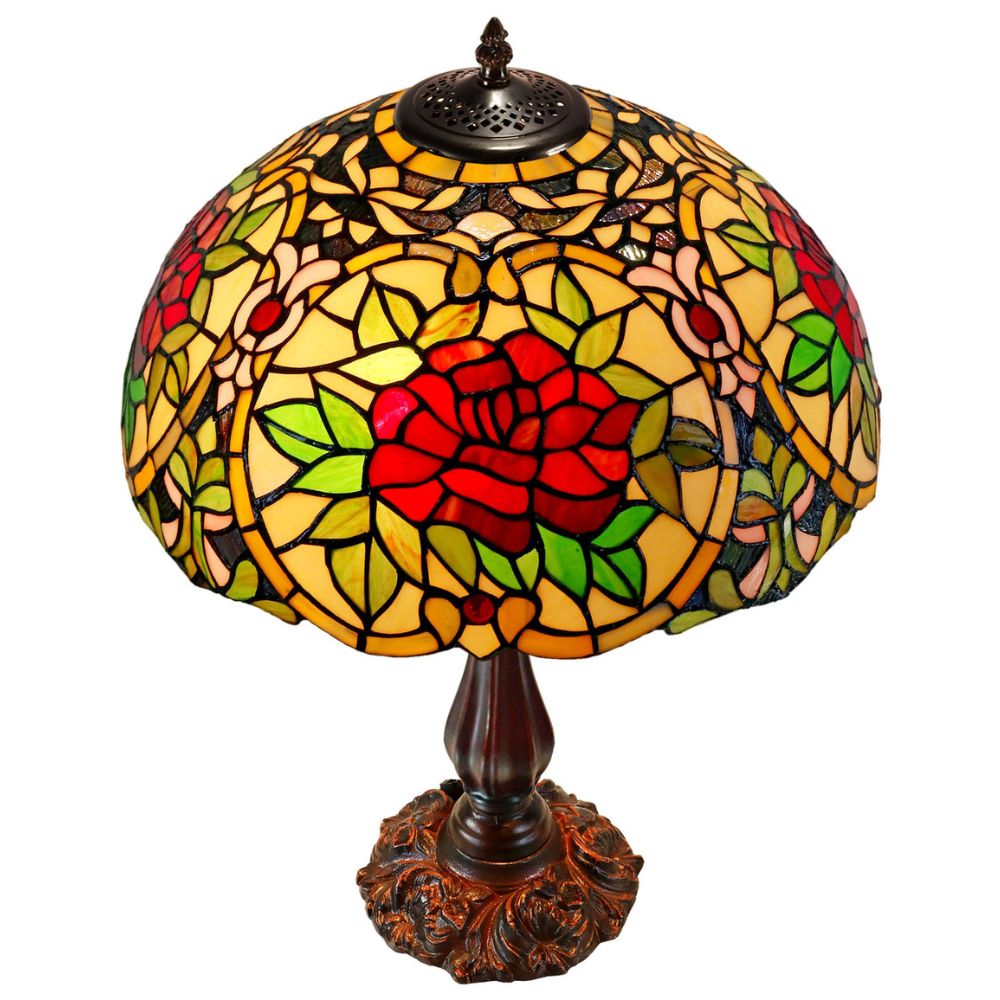 G&G Bros RED CAMELLIA Table Lamp - S/L-G&G Bros.-Ozlighting.com.au