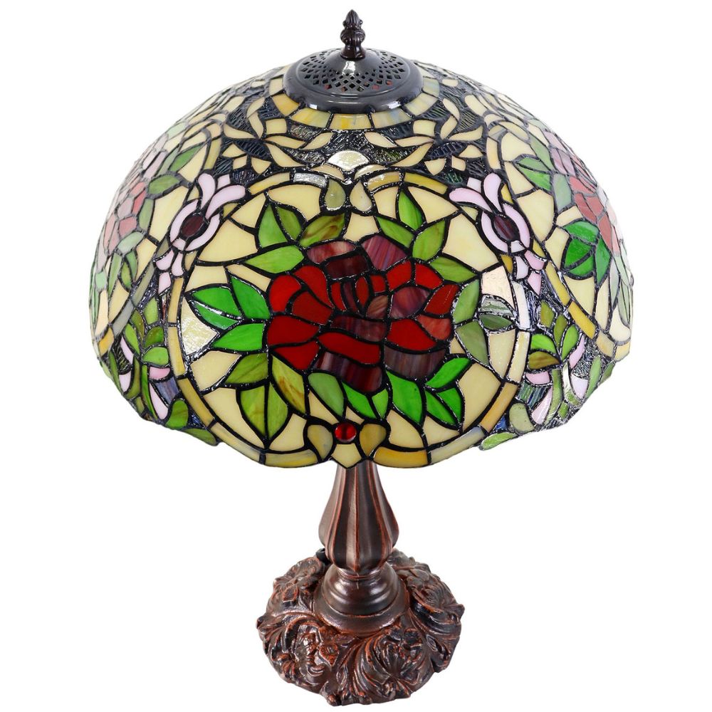 G&G Bros RED CAMELLIA Table Lamp - S/L-G&G Bros.-Ozlighting.com.au