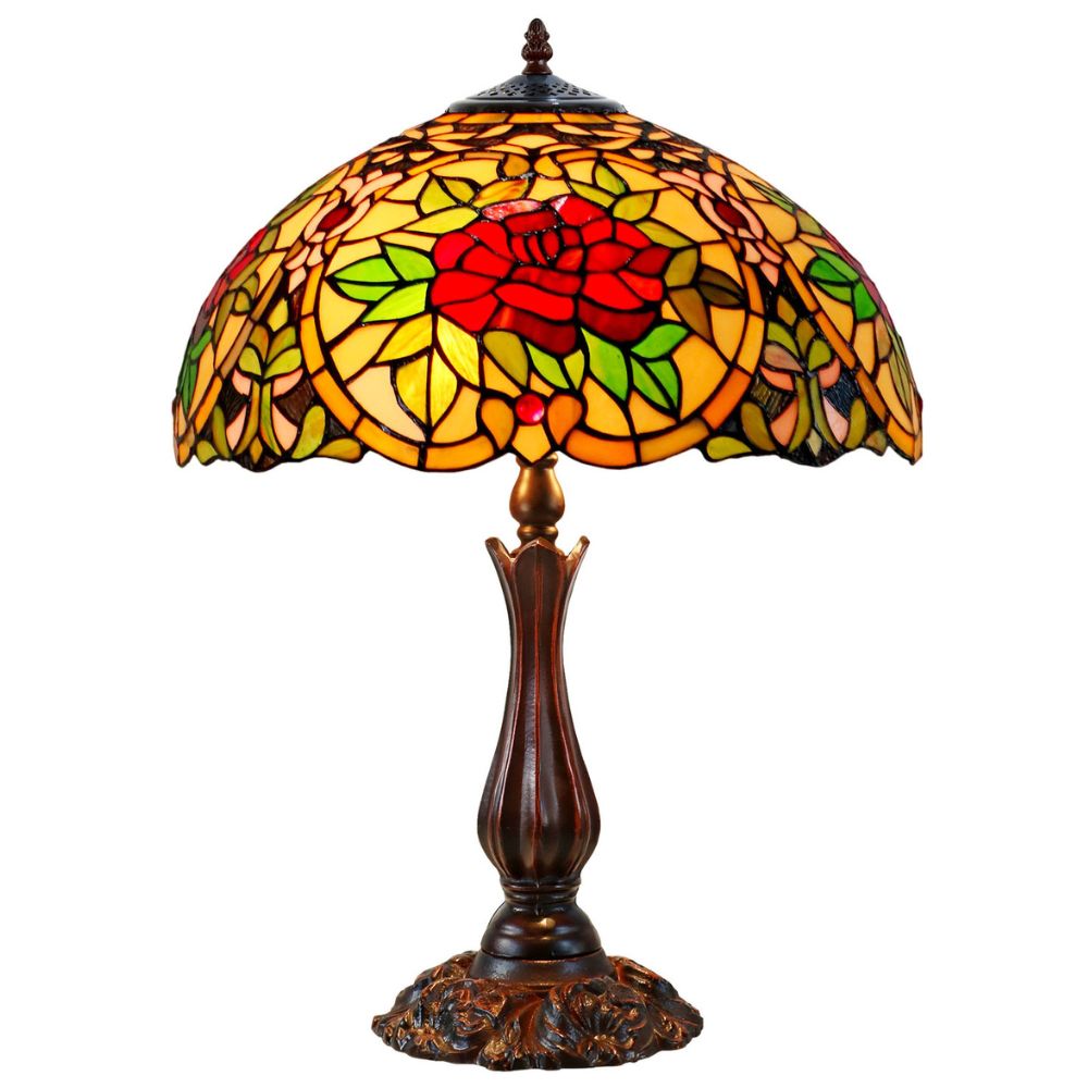 G&G Bros RED CAMELLIA Table Lamp - S/L-G&G Bros.-Ozlighting.com.au
