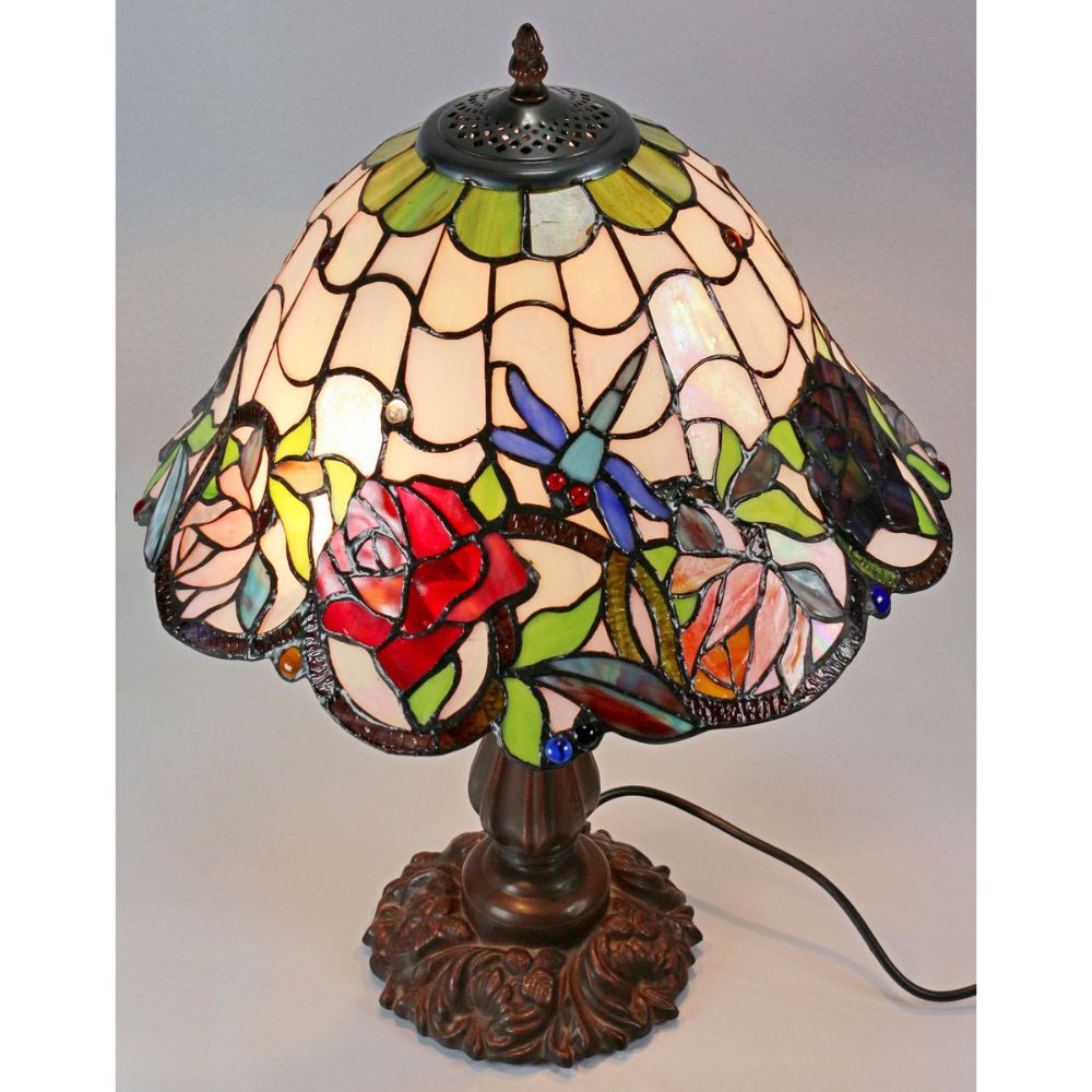 G&G Bros ROSE & DRAGONFLY Table Lamp - S/L-G&G Bros.-Ozlighting.com.au