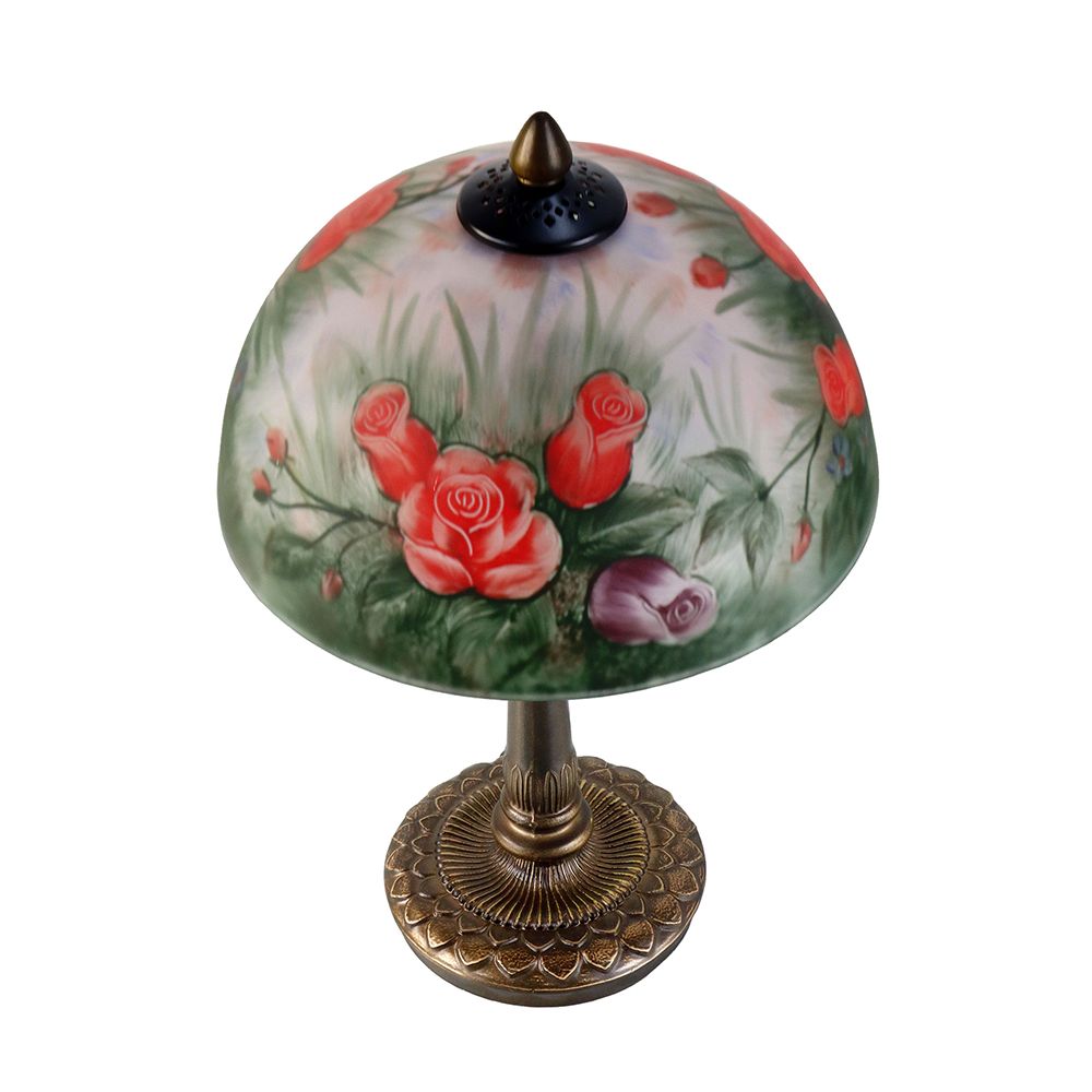 G&G Bros. Table Lamp - 25W, Handpainted Rose-G&G Bros.-Ozlighting.com.au