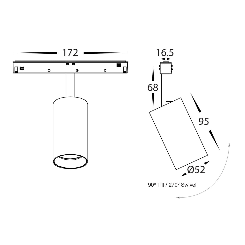 Havit - 10W 48V DC Track Light to suit Low Voltage Track System-Havit Lighting-Ozlighting.com.au