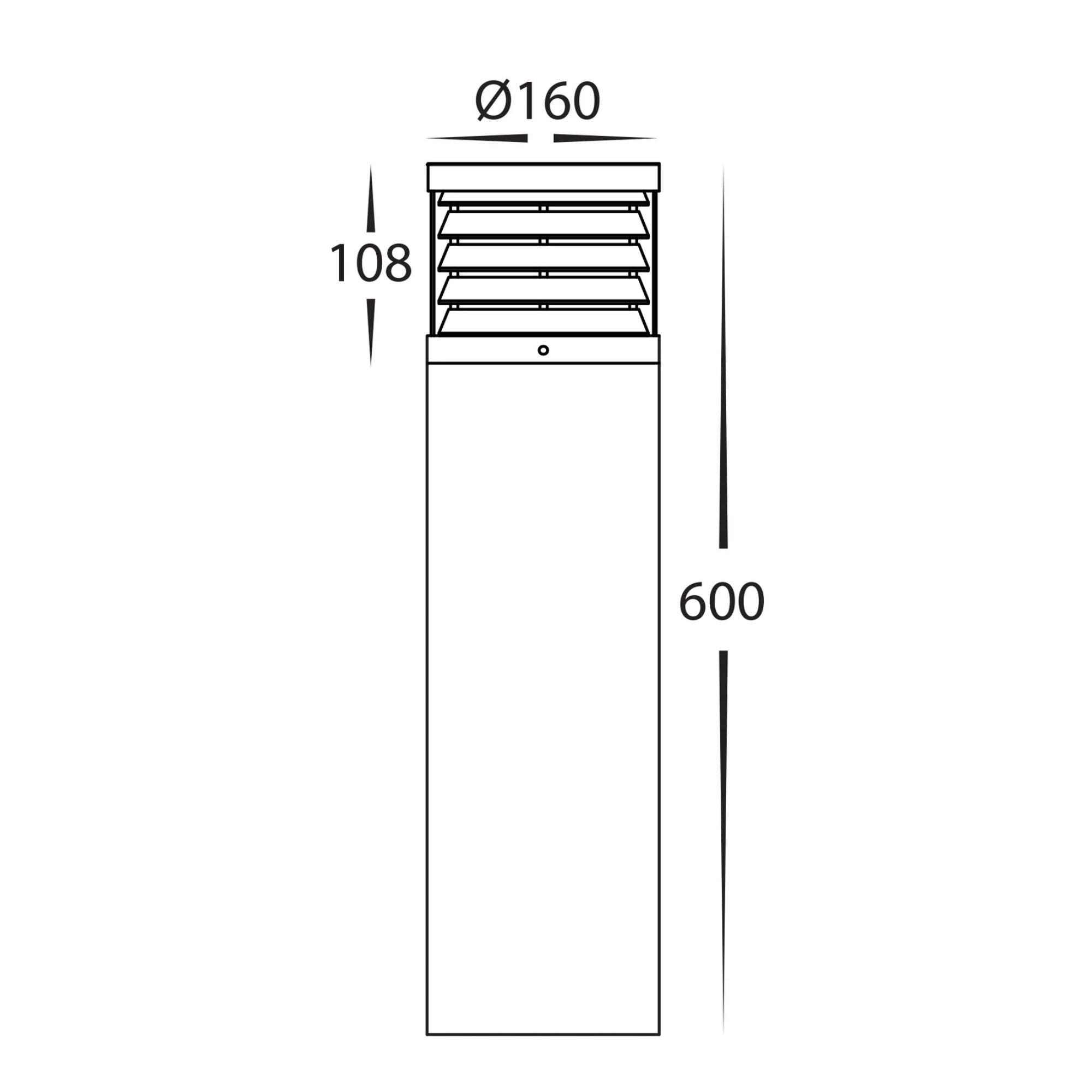 Havit - 18W Large Louvred LED Bollard Light-Havit Lighting-Ozlighting.com.au