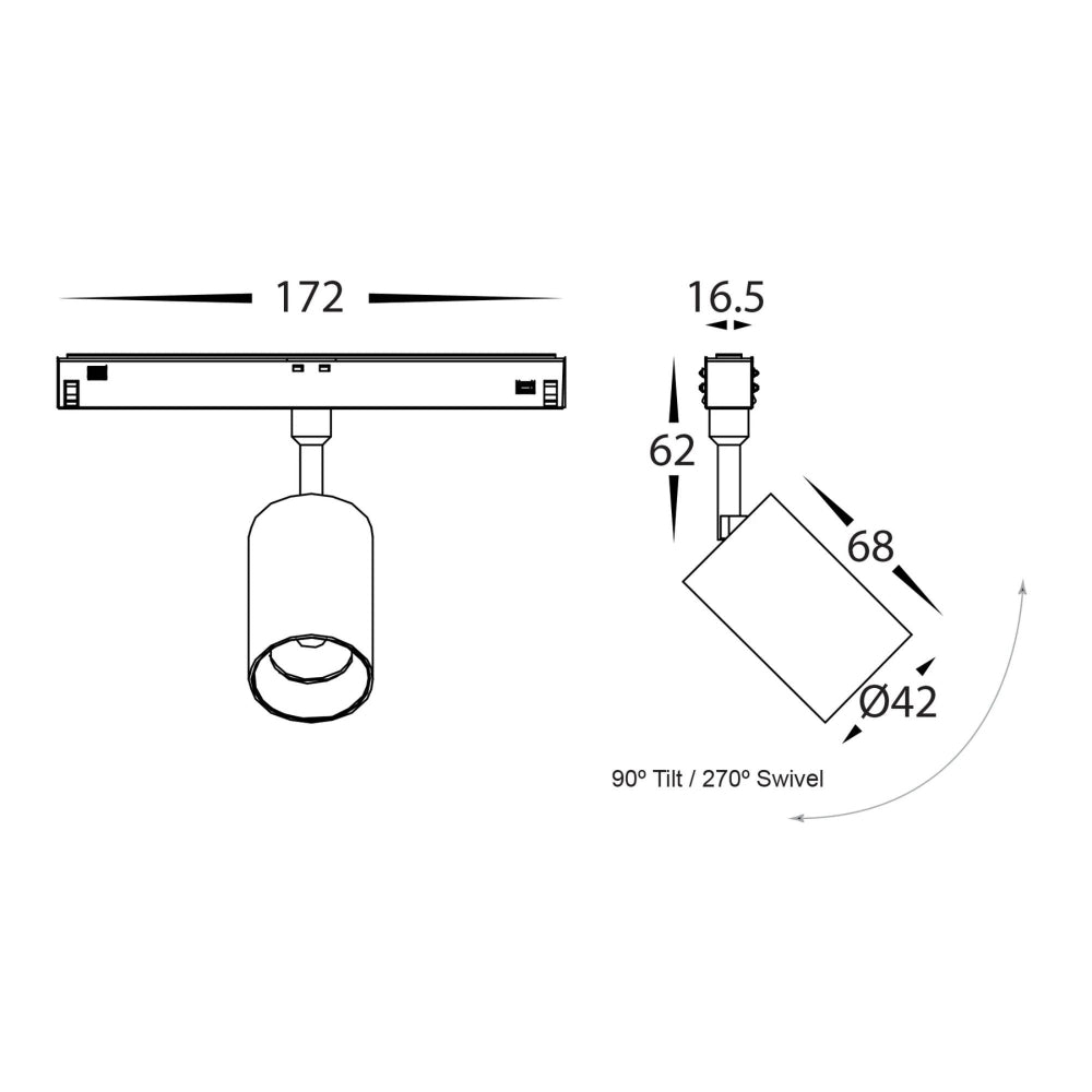 Havit - 6W 48V DC Track Light to suit Low Voltage Track System-Havit Lighting-Ozlighting.com.au