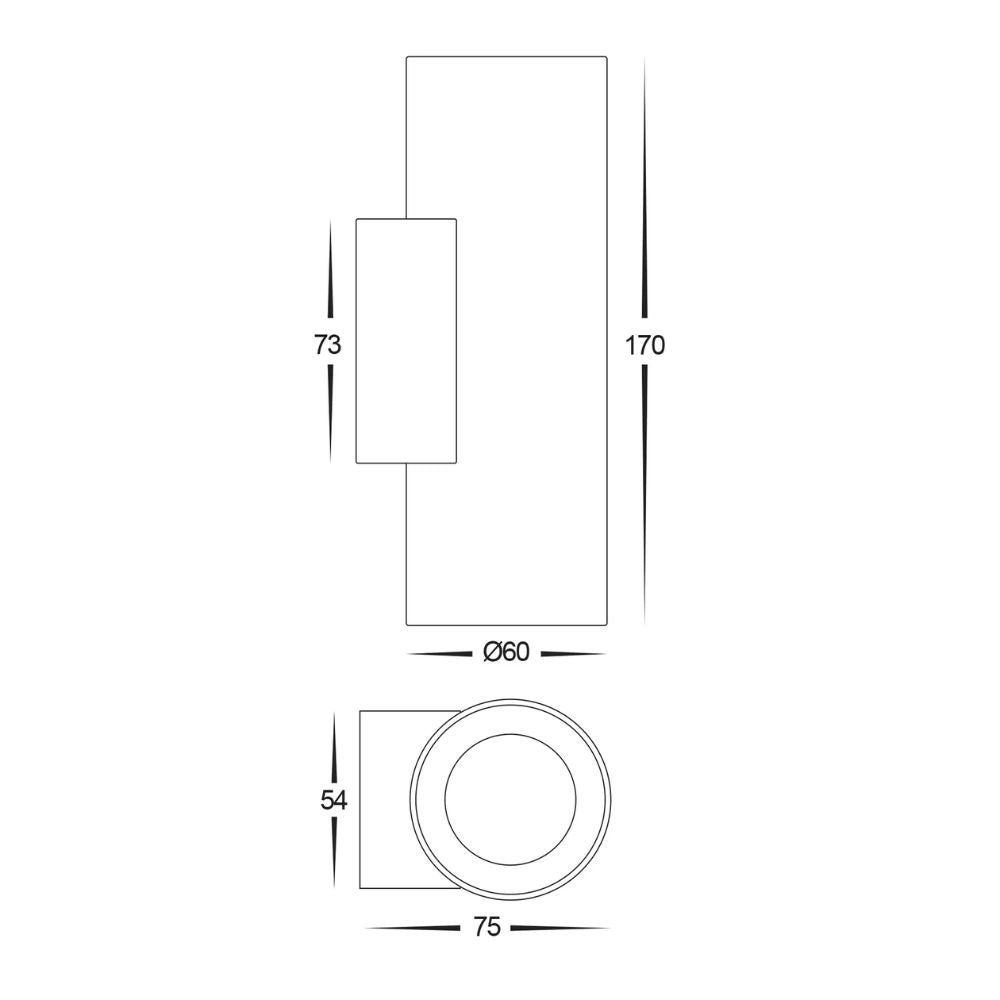 Havit ARIES - 6W Aluminium Up & Down LED Wall Light IP65-Havit Lighting-Ozlighting.com.au