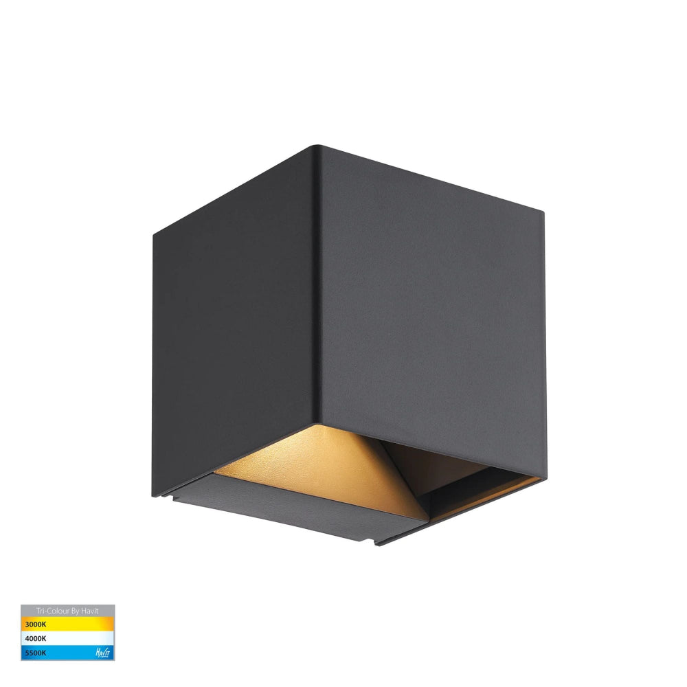 Havit CELES - 2x3W Black Square Up & Down Wall Light-Havit Lighting-Ozlighting.com.au