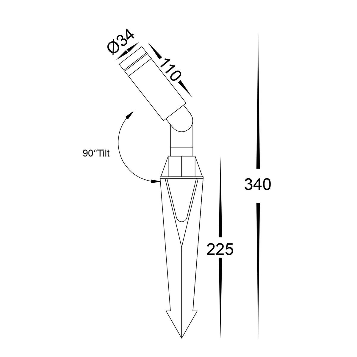 Havit CILINDOR LED Garden Spike Light - 3W - DRIVER REQUIRED-Havit Lighting-Ozlighting.com.au
