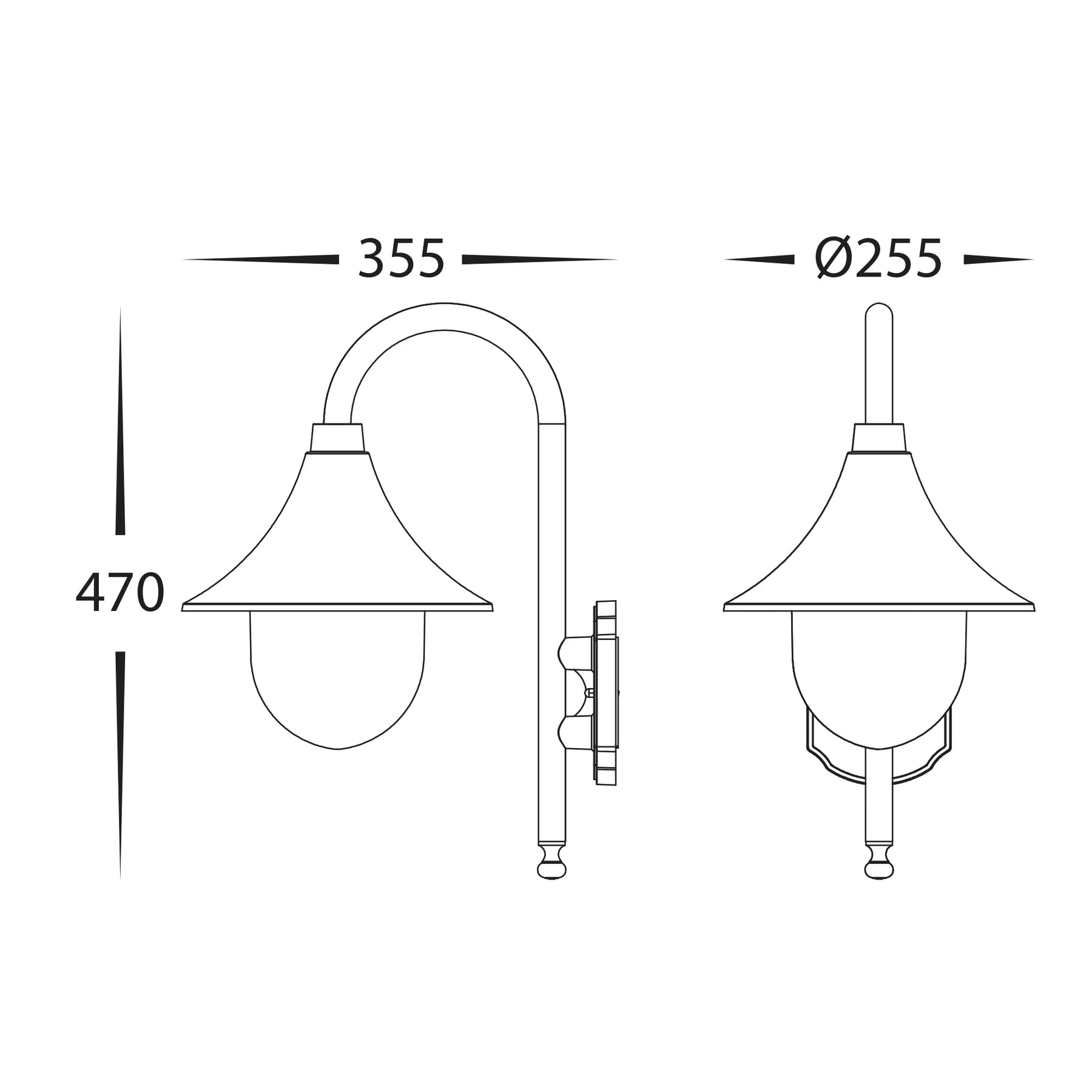 Havit - Hove Aluminium Black Coach Wall Light-Ozlighting-Ozlighting.com.au