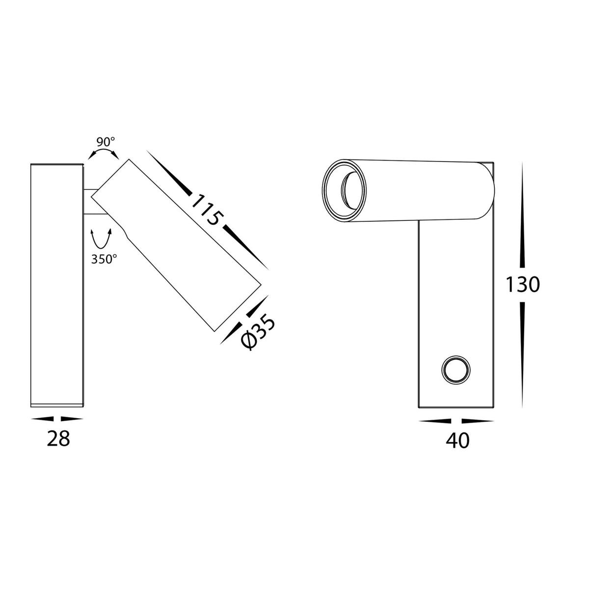Havit LESEN Wall Light - 3W, Single, Adjustable-Havit Lighting-Ozlighting.com.au