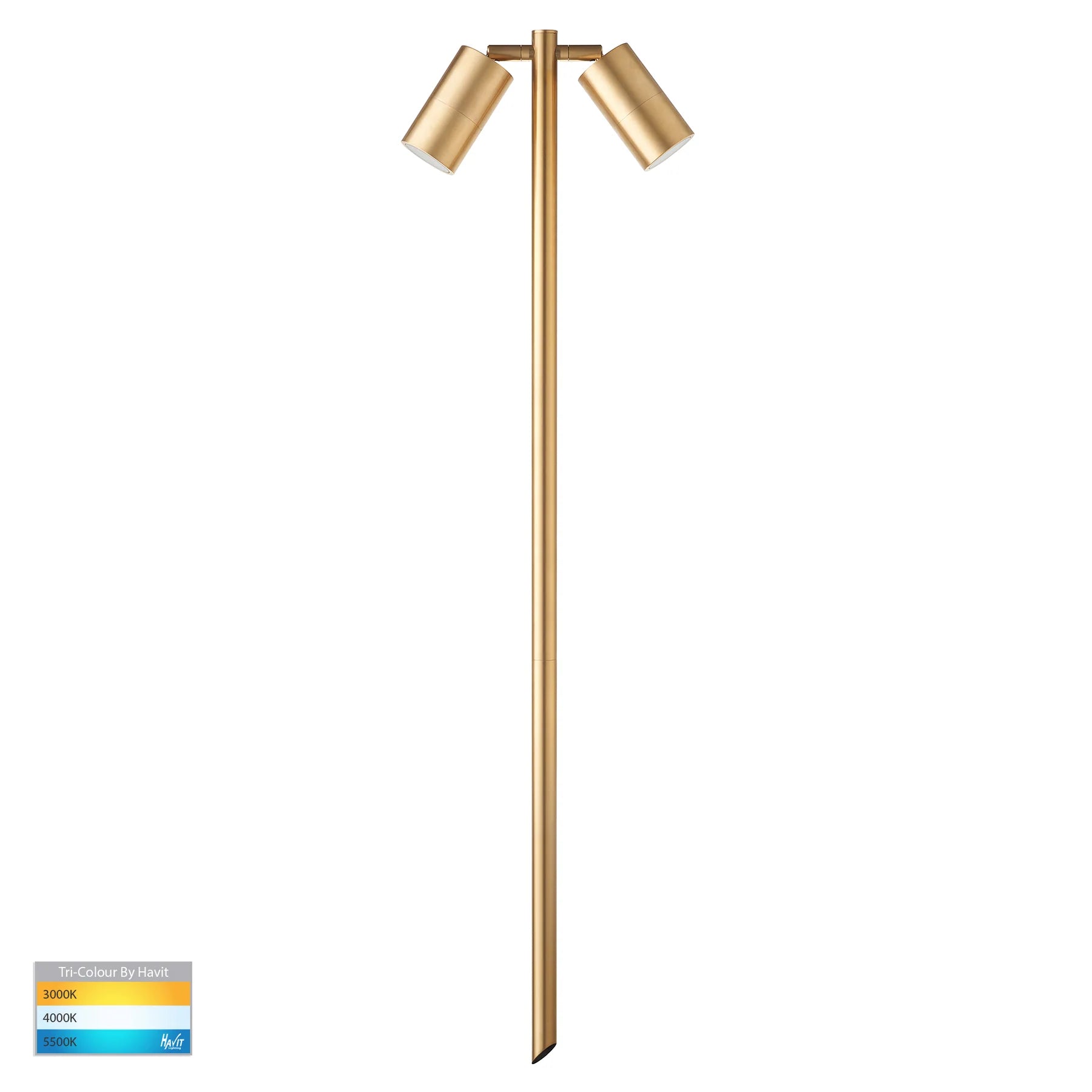 Havit TIVAH - Solid Brass TRI Colour Double Adjustable Spike Spotlight - DRIVER REQUIRED-Havit Lighting-Ozlighting.com.au