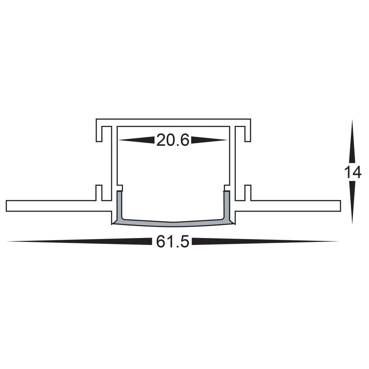 Havit TOPBEND Aluminium Profile - Silver Top Bendable Gyprock-Havit Lighting-Ozlighting.com.au