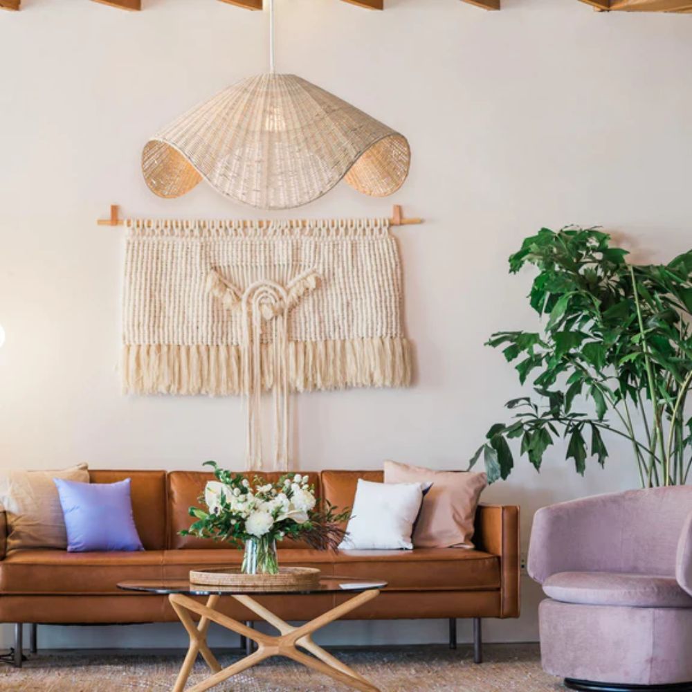 Lexi ADAYA - 1 Light Rattan & Metal Pendant-Lexi Lighting-Ozlighting.com.au