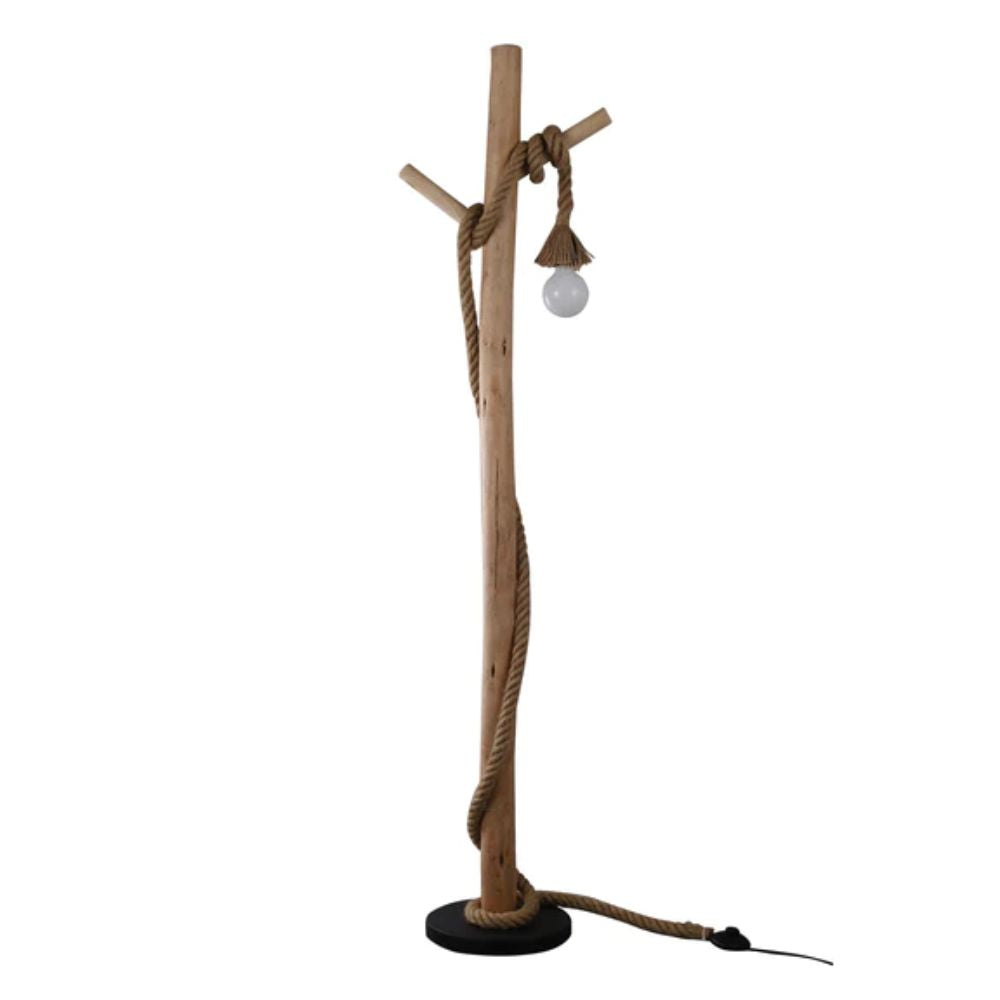 Lexi LEA Floor Lamp - Rope & Wood-Lexi Lighting-Ozlighting.com.au