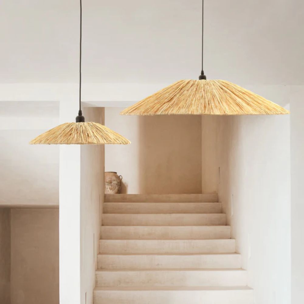 Lexi LUCIA - Raffia & Metal LED Pendant-Lexi Lighting-Ozlighting.com.au