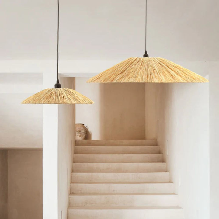 Lexi LUCIA - Raffia & Metal LED Pendant-Lexi Lighting-Ozlighting.com.au