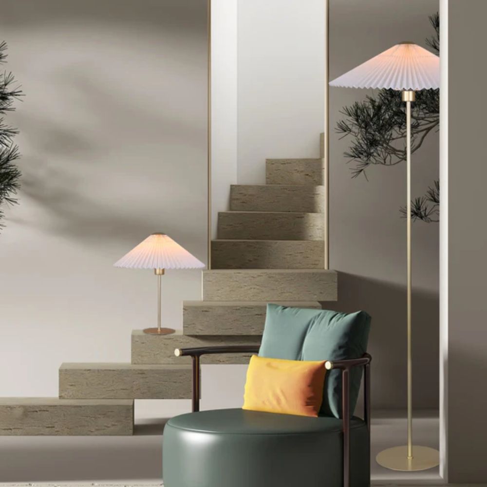 Lexi PECK - Metal Table Lamp with Pleated Shade-Lexi Lighting-Ozlighting.com.au